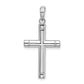 Sterling Silver Polished Tubular Latin Cross Pendant