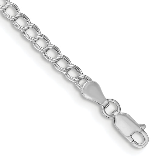 Sterling Silver 3.5mm Double Link Charm Bracelet