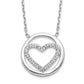 Diamond Fascination Diamond Mystique Sterling Silver Platinum-plated Diamond Circle with Heart 17 Inch Necklace