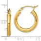 Sterling Silver Gold-Tone Polished 3x20mm Hoop Earrings