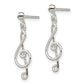 Sterling Silver Polished Treble Clef Post Dangle Earrings