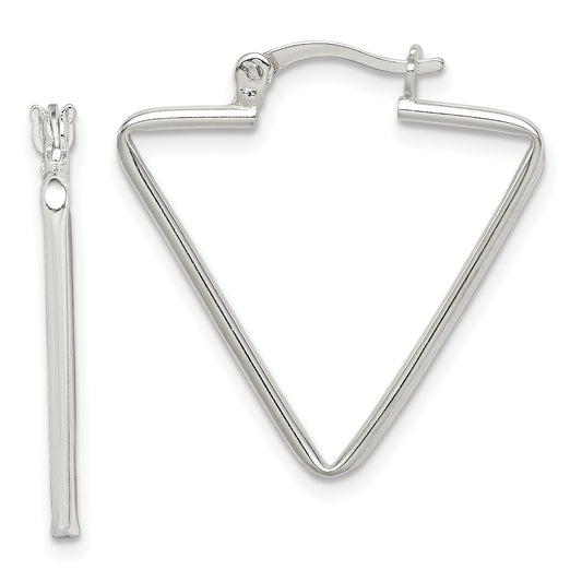 Sterling Silver Polished Triangle Hoop Earrings