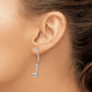 Sterling Silver RH-plated Ball and Bar Jackets with 3mm Ball Earrings