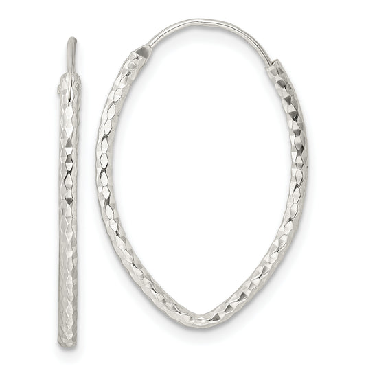 Sterling Silver Polished D/C Endless Hoop Earrings