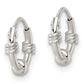 Sterling Silver Polished Beaded Circle Endless Hoop Earrings