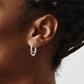 Sterling Silver Beaded Double Circle Hoop Earrings