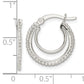 Sterling Silver Beaded Double Circle Hoop Earrings
