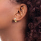 Sterling Silver Polished Gold-tone CZ Hinged Huggie Hoop Earrings