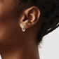 Sterling Silver Polished Rose-tone CZ Hinged Huggie Hoop Earrings