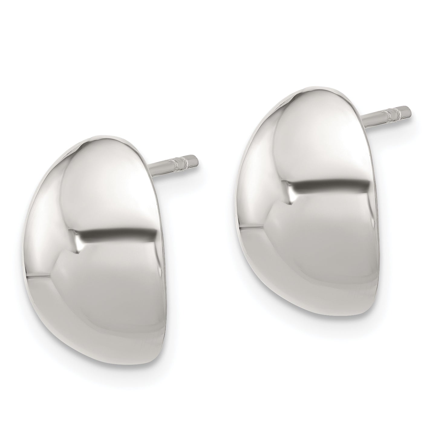 Sterling Silver Polished Curved C-Shape Post Earrings
