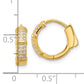 Sterling Silver Gold-tone 4mm CZ Hinged Huggie Hoop Earrings