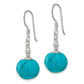 Sterling Silver Polished and Textured Dyed Howlite Dangle Earrings
