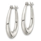 Sterling Silver Polished and Tapered Oval Hoop Earrings