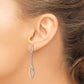 Sterling Silver Polished Marquise Shapes and Chain Post Dangle Earrings