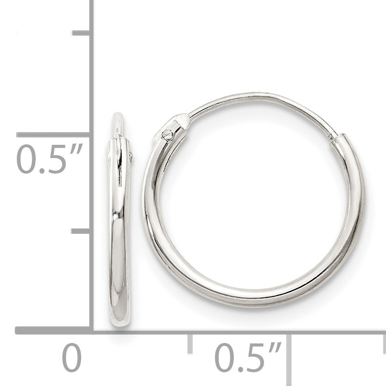 Sterling Silver 1.3mm Hoop Earrings