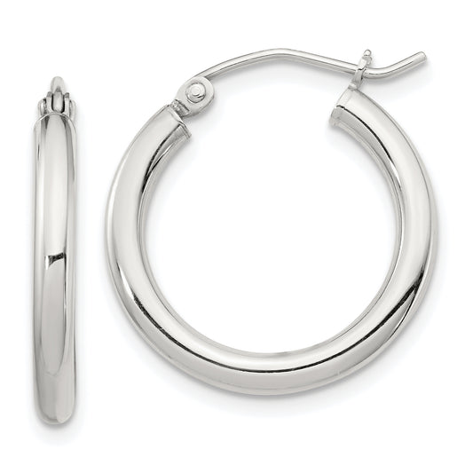 Sterling Silver 2.5mm Round Hoop Earrings