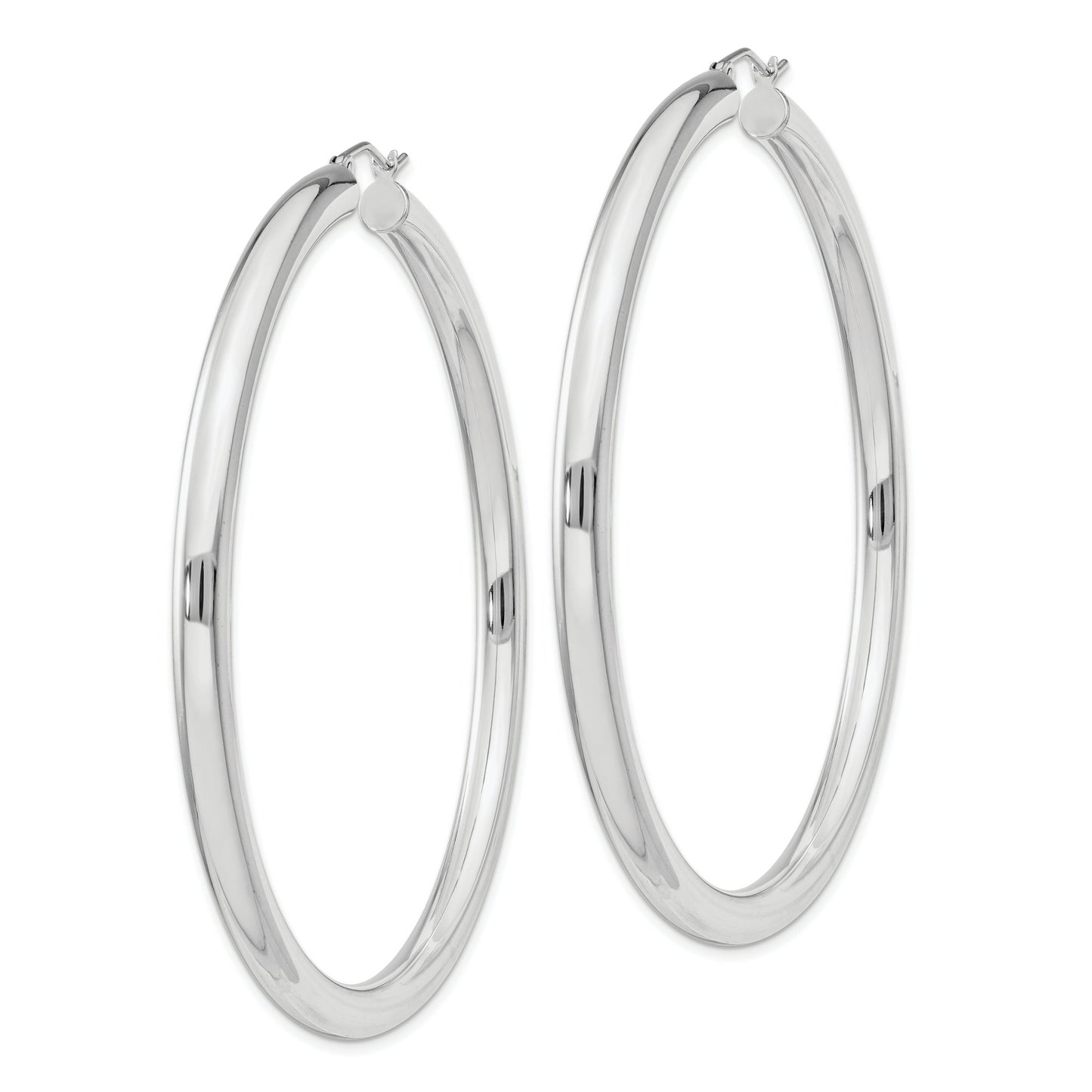 Sterling Silver 4mm Round Hoop Earrings