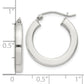 Sterling Silver 3x20mm Square Tube Hoop Earrings