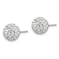 Sterling Silver 10mm Post White Stellux Crystal Ball Earrings