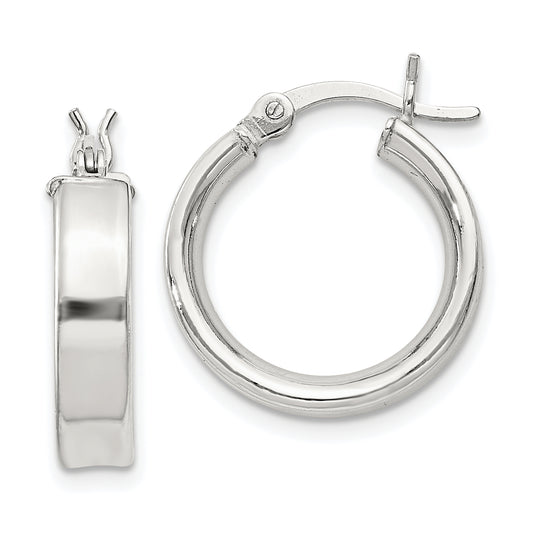 Sterling Silver 4x16mm Hoop Earrings