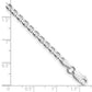 Sterling Silver Rhodium-plated 3.15mm Flat Cuban Anchor Chain