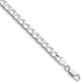 Sterling Silver Polished and D/C 5mm Flat Curb Link Chain