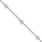 Sterling Silver 9in Plus 1in ext Polished Flower Anklet