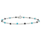 Sterling Silver Onyx/Turquoise Beads Anklet