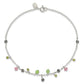Sterling Silver 9in Pink Crystal Green Quartz Peridot Beads Anklet
