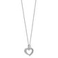 Sterling Silver Rhodium-plated Heart Diamond Necklace