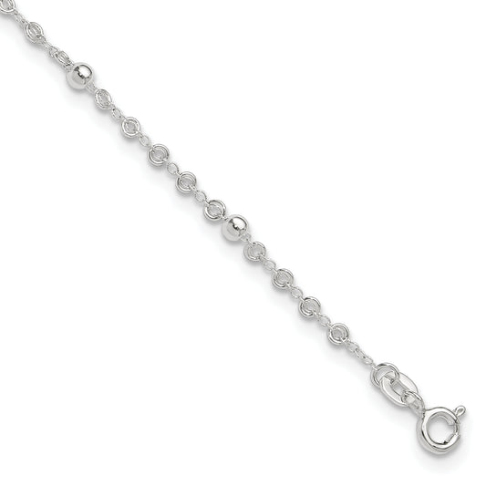 Sterling Silver 10in plus 1in ext. Anklet