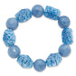 Blue Agate and Kangsai Glass Beaded Stretch Bracelet