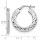 Leslie's Sterling Silver Polished and Textured Hoop Earrings