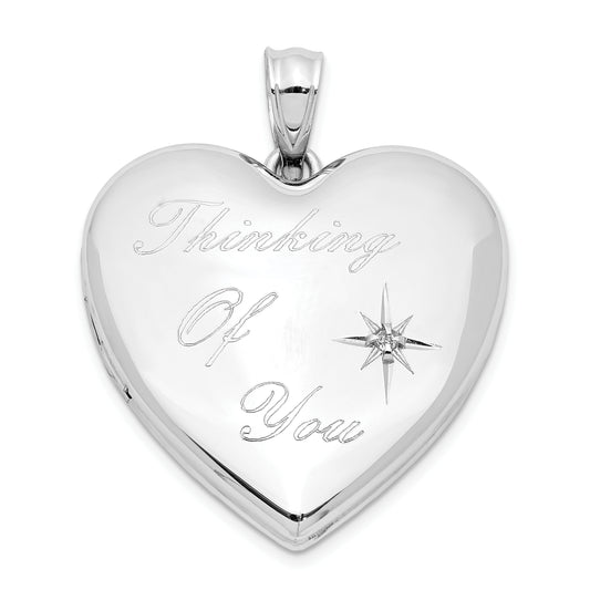 Sterling Silver Rhodium-plate Thinking of.. Diamond Ash Holder Heart Locket