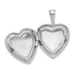 Sterling Silver Rhodium-plated and Gold Tone Satin and D/C Cross Heart Locket