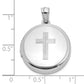 Sterling Silver Rhodium-plated Polished Cross 20mm Round Locket