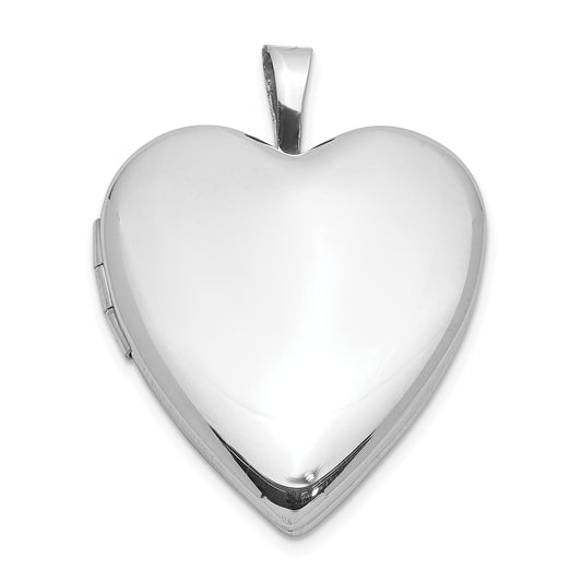 Sterling Silver Rhodium-plated Polished 20mm Heart Ash Holder Locket