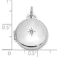 Sterling Silver Rhodium-plated Polished Diamond 16mm Round Locket