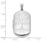 Sterling Silver Rhodium-plated Tree of Life 30x19mm Rectangle Locket
