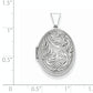 Sterling Silver Rhodium-plated Reversible Scroll Oval Locket