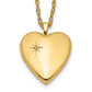 1/20 Gold Filled 20mm Polished/Satin Diamond Star Heart Locket Necklace