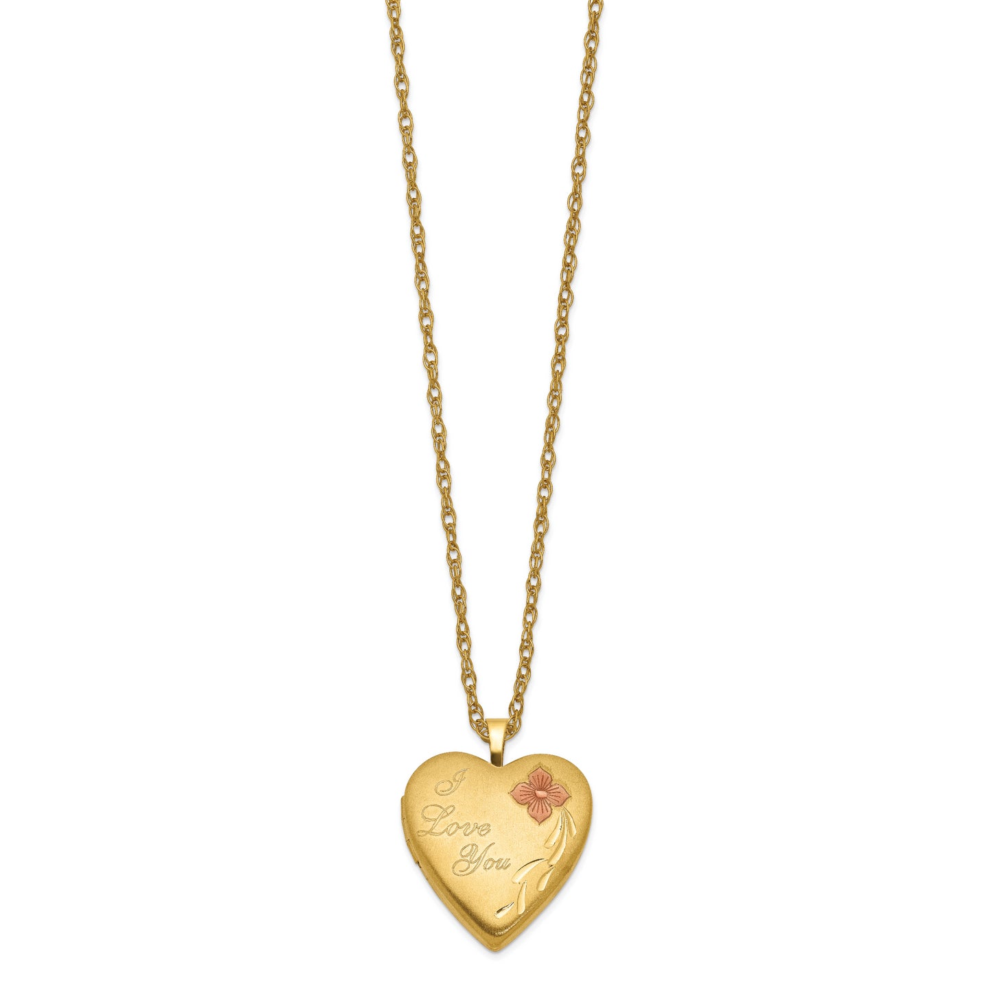 1/20 Gold Filled 20mm Enameled I Love You Heart Locket Necklace