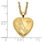 1/20 Gold Filled 16mm Footprints Heart Locket Necklace