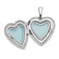Sterling Silver Rhodium-plated 16mm Polished and Satin Cross Heart Locket