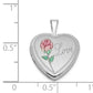 Sterling Silver Rhodium-plated 16mm Enameled and D/C Love Heart Locket
