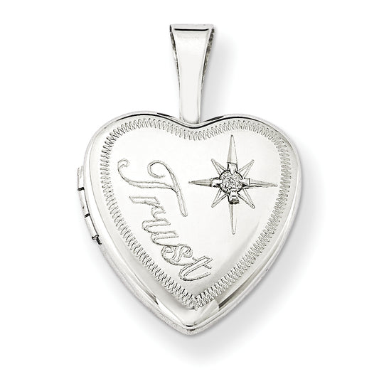 Sterling Silver and Diamond Trust 12mm Heart Locket