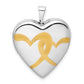 Sterling Silver Rhodium-plated Gold-plated Linked Hearts 20mm Heart Locket
