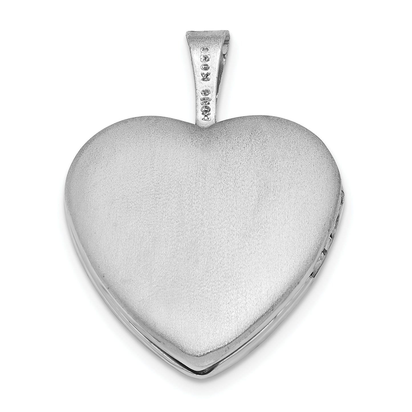 Sterling Silver Polished and Striped Butterflies Heart Locket