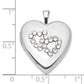 Sterling Silver Polished Crystal Double Hearts Heart Locket