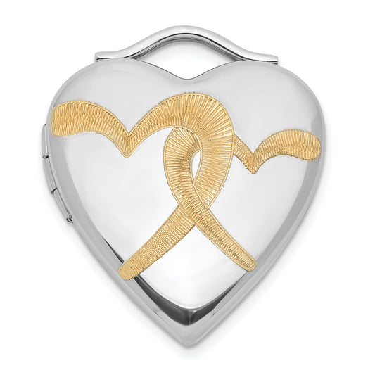 Sterling Silver and Gold-Plated 20mm Double Heart Locket